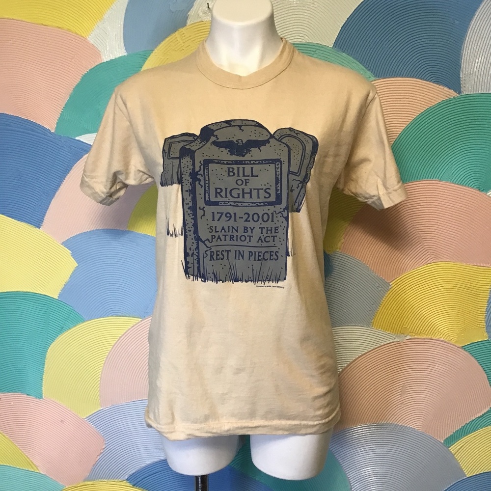 SOS Bill of Rights tan tee Sz M